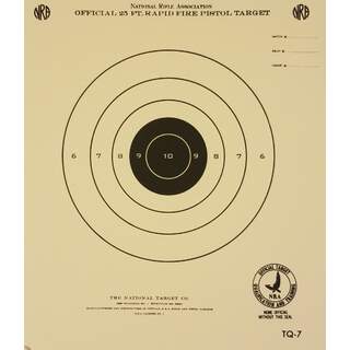 TQ-7 Rapid Fire Pistol Target 25 ft., Heavy Paper 6" x 7", 100 Pack