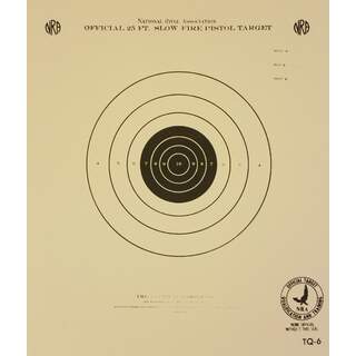 TQ-6 Slow Fire Pistol Target 25 ft., Heavy Paper 6" x 7", 100 Pack