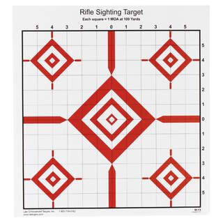 Action Target SI-13 Advanced Rifle Sighting In, White Red, Paper, 100pk